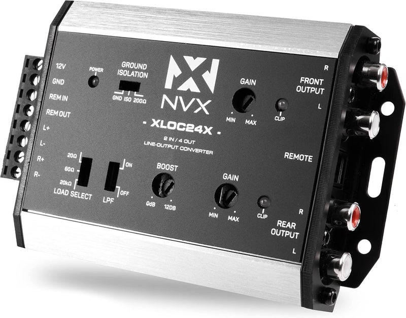 NVX XLOC24X 2 inputs / 4 outputs High Voltage Active Line Output Converter with Impedance Matching and Remote Level Control - Image 1